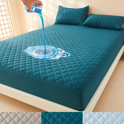 3D Air Fabric Mattress Protector - Waterproof Breathable Fitted Bed Cover with Soft Thick Cushion Layer