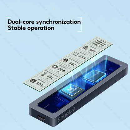 M.2 NVMe SATA SSD Enclosure – Smart Visual Case, USB 3.2 Gen 2, 10Gbps, PCI-E 20Gbps Speed