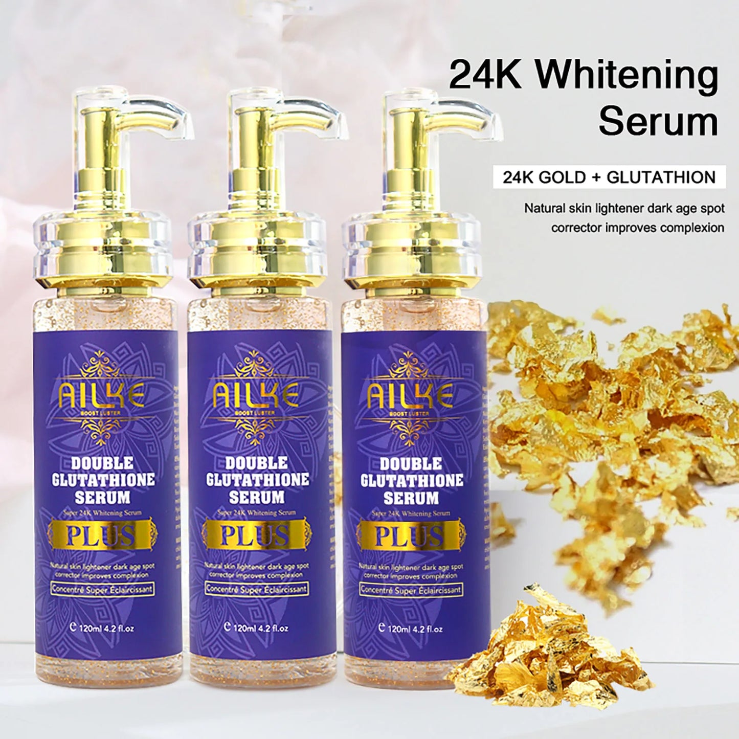 AILKE Glutathione Lightening Body Lotion – Moisturizing & Hydrating for Even Skin Tone and Dark Spot Improvement