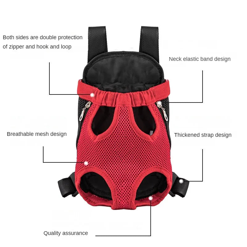 Double Shoulder Breathable Travel Pet Carrier Backpack – Mesh Front Bag for Small Dogs & Cats Outdoor