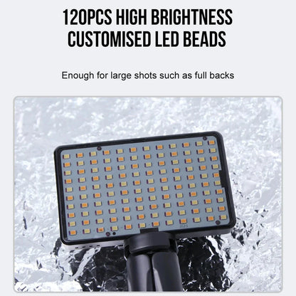 120 LED Tattoo Fill Light with 52mm CPL — Circular Polarizing Filter for Cellphone Lens, Compatible with Any Phone