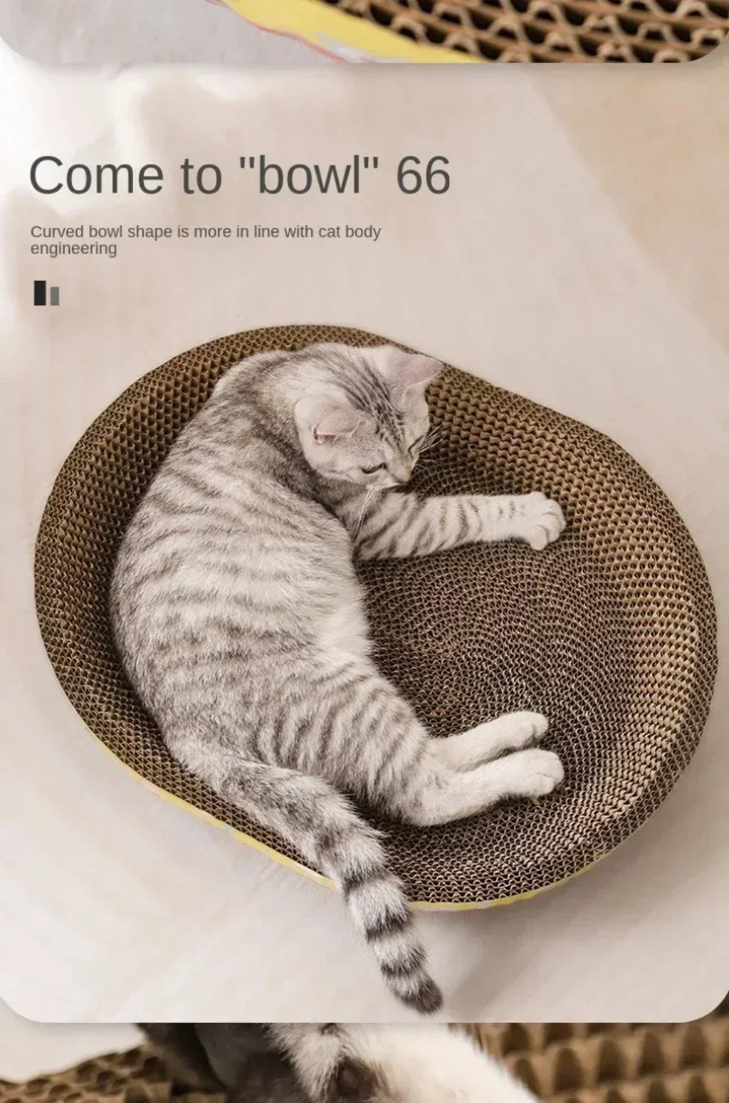 Cat Scratching Board – Oval Corrugated Paper Claw Grinding Toy, Wear-Resistant Furniture Protector & Cat Nest Accessory