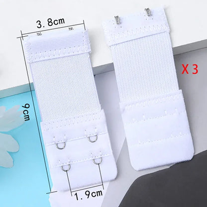 3PCS 2-Hook Bra Extender Set – Elastic Adjustable Extension Straps for Women’s Bras & Underwear