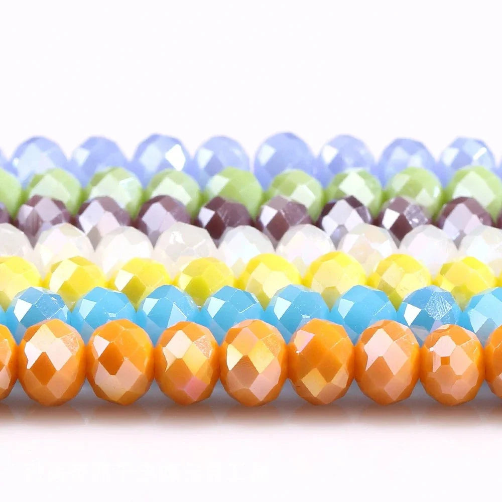 4mm/6mm/8mm Round Crystal Glass Beads – Faceted Spacer Loose Beads for DIY Jewelry Making & Needlework Craft Accessories