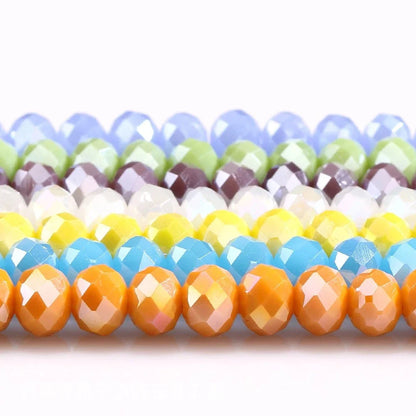 4mm/6mm/8mm Round Crystal Glass Beads – Faceted Spacer Loose Beads for DIY Jewelry Making & Needlework Craft Accessories