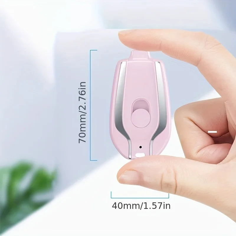Mini Keychain Power Bank 2000mAh – Portable Emergency Charger for iPhone 12/13/14, Samsung & Xiaomi, Compact USB Power Bank Travel Battery