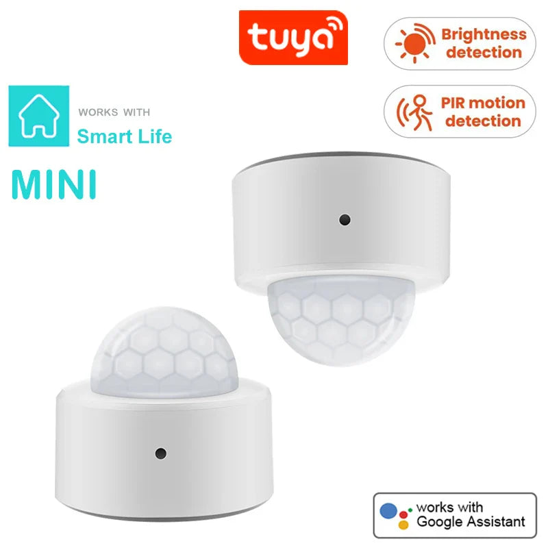 Tuya 2-in-1 ZigBee Mini PIR Motion Detector & Bright Lux Light - Passive Infrared Security Burglar Alarm Sensor