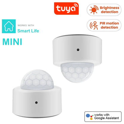 Tuya 2-in-1 ZigBee Mini PIR Motion Detector & Bright Lux Light - Passive Infrared Security Burglar Alarm Sensor