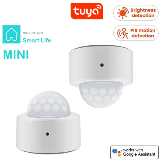 Tuya 2-in-1 ZigBee Mini PIR Motion Detector & Bright Lux Light - Passive Infrared Security Burglar Alarm Sensor