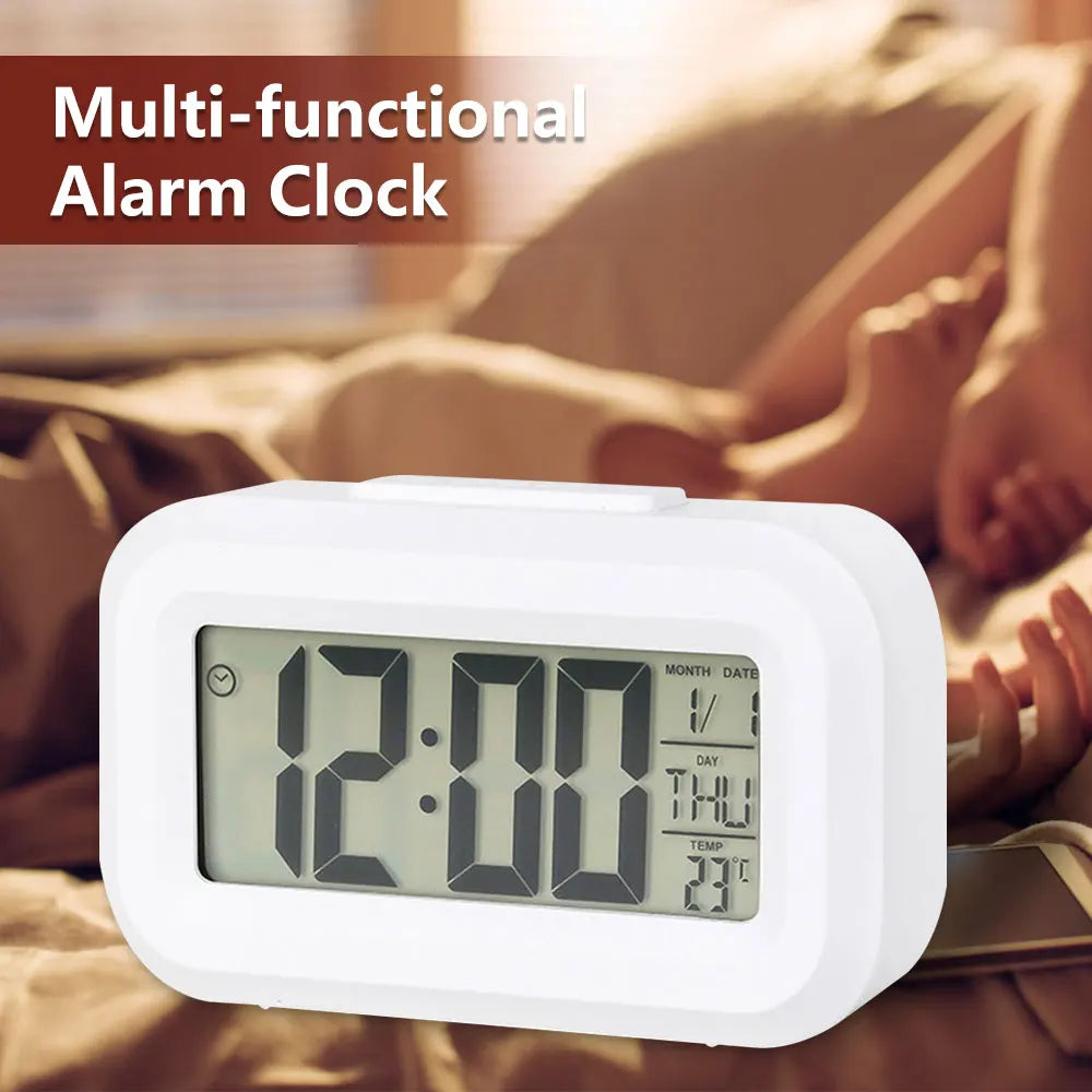 LED Digital Alarm Clock - Electronic Screen Desktop Table Clock with Backlight, Snooze, and Calendar for Home and Office