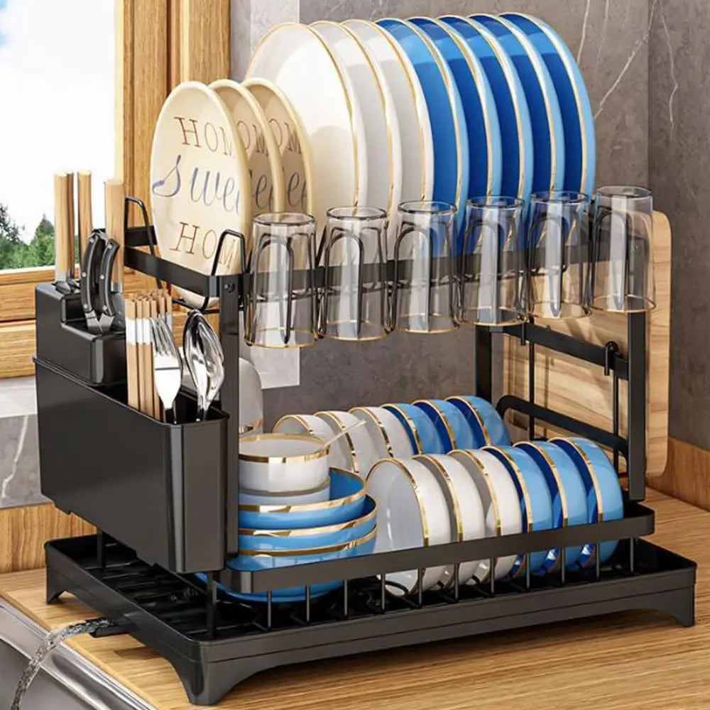 Pink Dish Rack – Snap-On Kitchen Storage Organizer for Bowls & Plates, No-Drill Installation