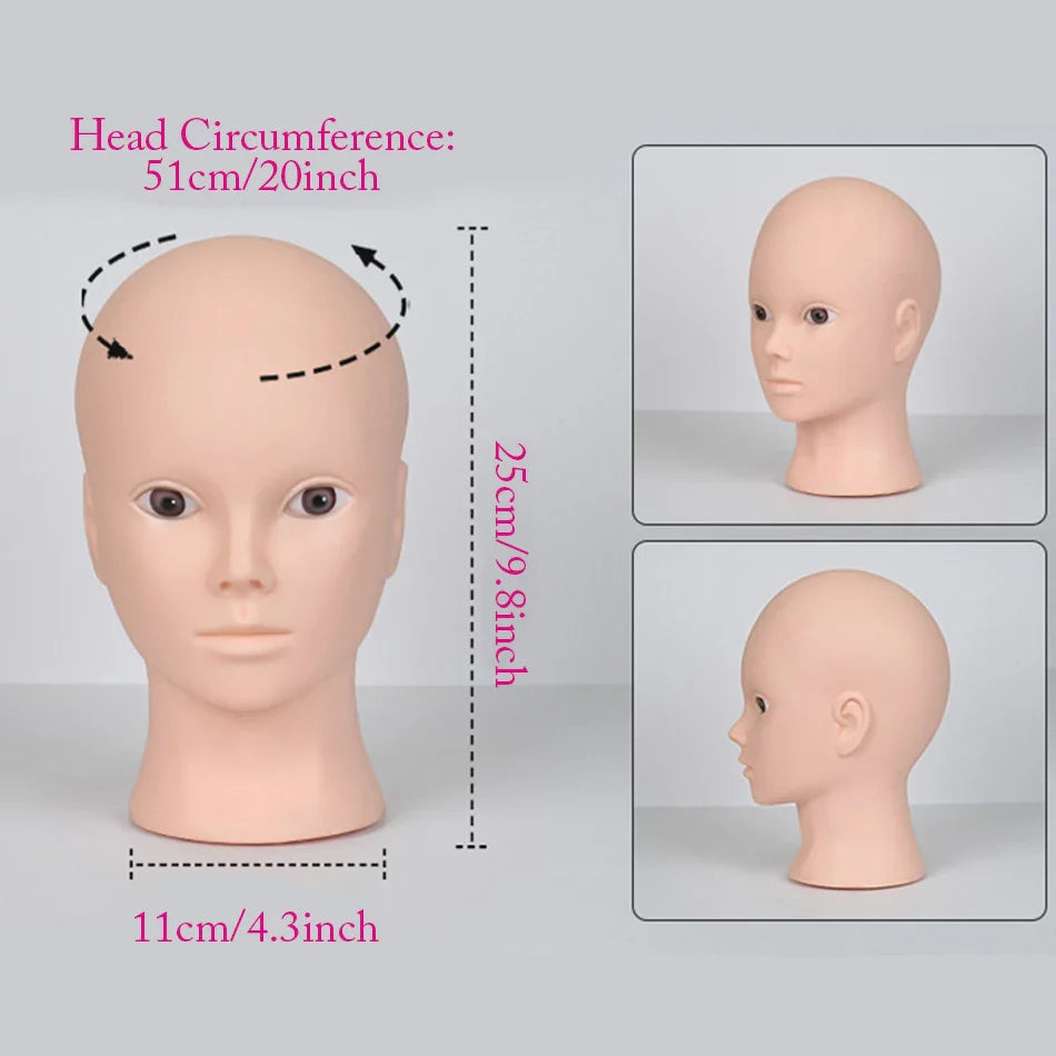 Mannequin Head Wig Stand — Adjustable Tripod Holder for Wig Making, Display, and Cosmetology Training