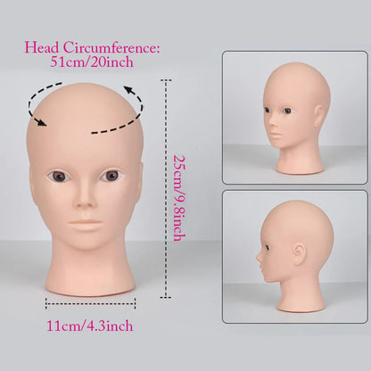 Mannequin Head Wig Stand — Adjustable Tripod Holder for Wig Making, Display, and Cosmetology Training