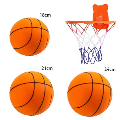 Silent Basketball — Quiet, High-Density Soft PU Foam Squeezable Ball — Indoor Mute Bouncing Sports Toy for Kids