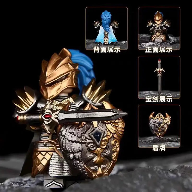 Lich King Medieval Round Table Knights Building Block Set – Sir Kay & Gaheris Anime Action Figure Collectible Toy