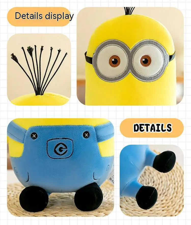Cute Minions Plush Toy – Yellow Bob & Stuart Soft Dolls in Jeans, Perfect Christmas & Birthday Gift (1pcs)