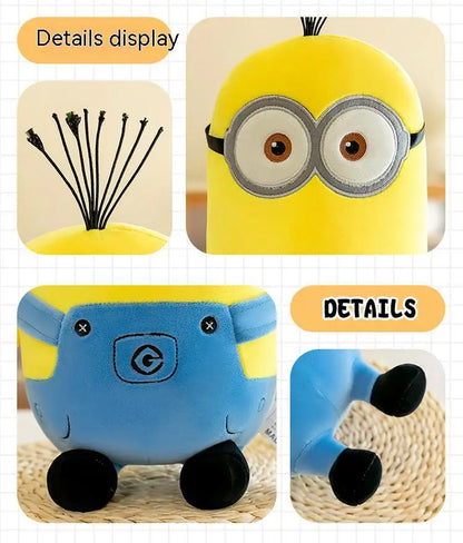 Cute Minions Plush Toy – Yellow Bob & Stuart Soft Dolls in Jeans, Perfect Christmas & Birthday Gift (1pcs)