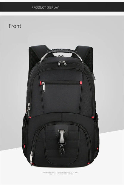 Swiss Multifunctional 17 Inch Laptop Backpack – Durable Travel Bag with USB Charging Port, Water-Resistant College Bookbag