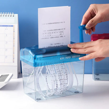 Mini Manual Paper Shredder A6 – Portable Office Document & Receipt Destroyer for Thick Cardstock, Tickets & Paper Cutting Machine