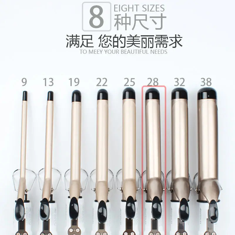 Professional Electric Hair Curler – 9-38mm Temperature Adjustable Curling Iron Wand with LCD Display
