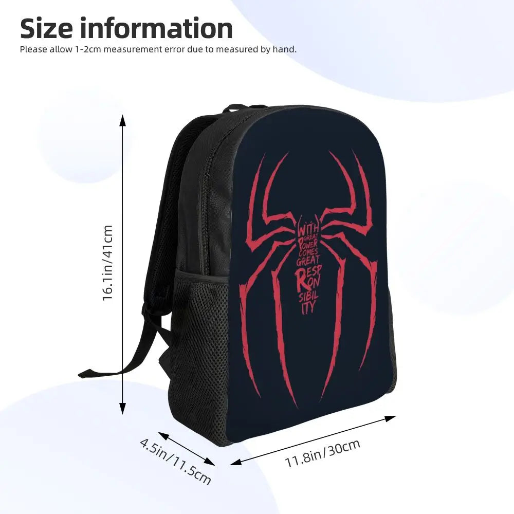 Custom Spider-Man Web Backpack – Water-Resistant School & College Bag for Men and Women