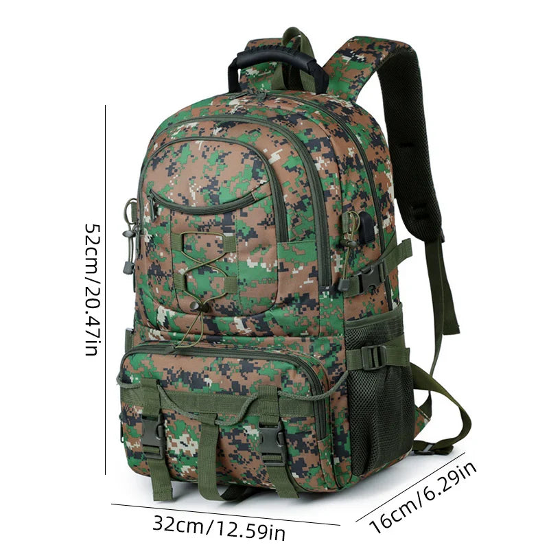 USB Tactical Camping Backpack – Large Multi-Functional Hiking, Trekking & Laptop Rucksack for Outdoor Travel and Sports