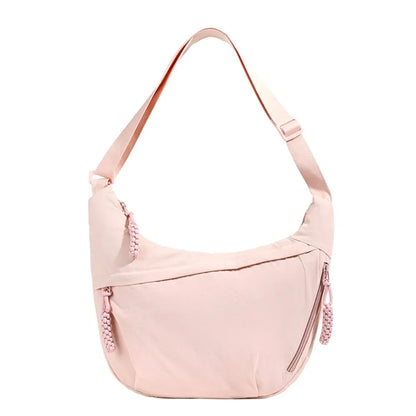 Women’s Casual Canvas Crossbody Bag – Large Capacity Lightweight  Hobo Shoulder Bag Solid Color Dumpling Bag