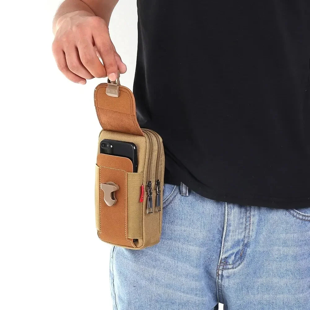 Unisex Belt Pouch Mobile Phone Bag – Molle Waist Bag, Small Tactical Duty Belt Backpack & Card Holder for Men