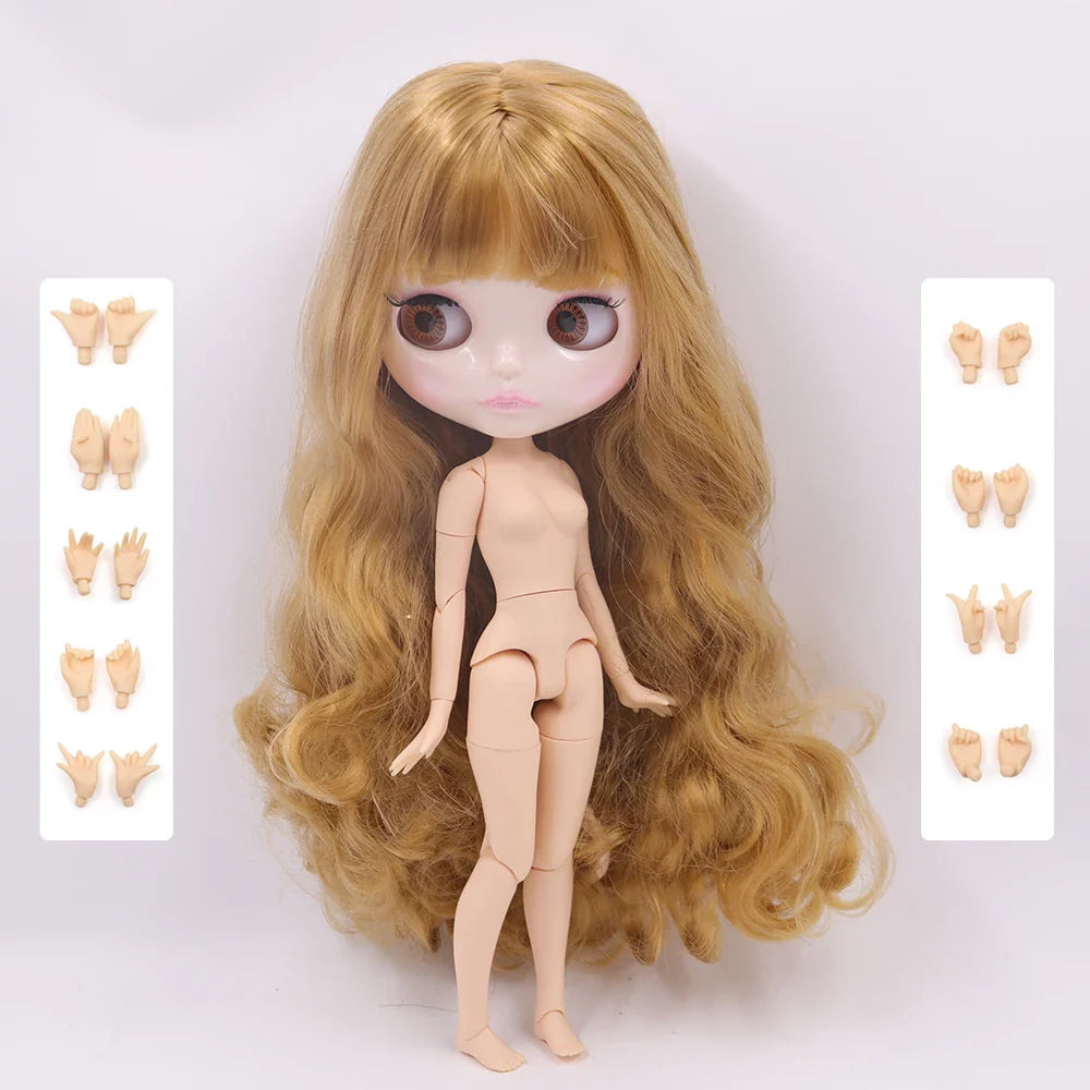 ICY DBS Blythe Doll 1/6 Joint Body 30cm BJD – Shiny Face with Extra Hands, DIY Fashion Doll Gift