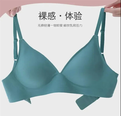 Latex Jelly Seamless Bras for Women – Wireless, Removable Padded Bralette, Comfortable One-Piece Brassiere for Sleep
