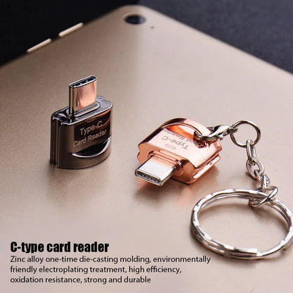 Type C to TF/Micro-SD Card Reader Adapter - OTG High Speed Mini Smart Memory Card Reader for Samsung, Huawei