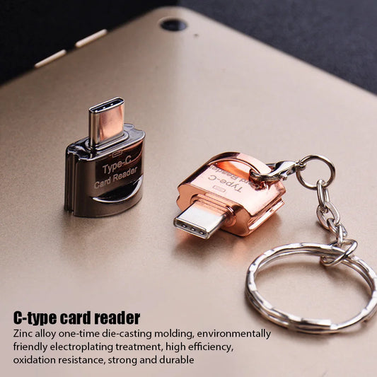 Type C to TF/Micro-SD Card Reader Adapter - OTG High Speed Mini Smart Memory Card Reader for Samsung, Huawei