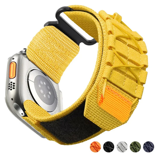 Tactical Nylon Strap for Apple Watch – Alpine Trail Loop Band for 40-49mm Series Ultra2, 11, 7-9, SE
