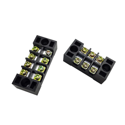 Dual Row Barrier Screw Terminal Block Strip — 600V 15A Wire Connector, 3-20 Position Options