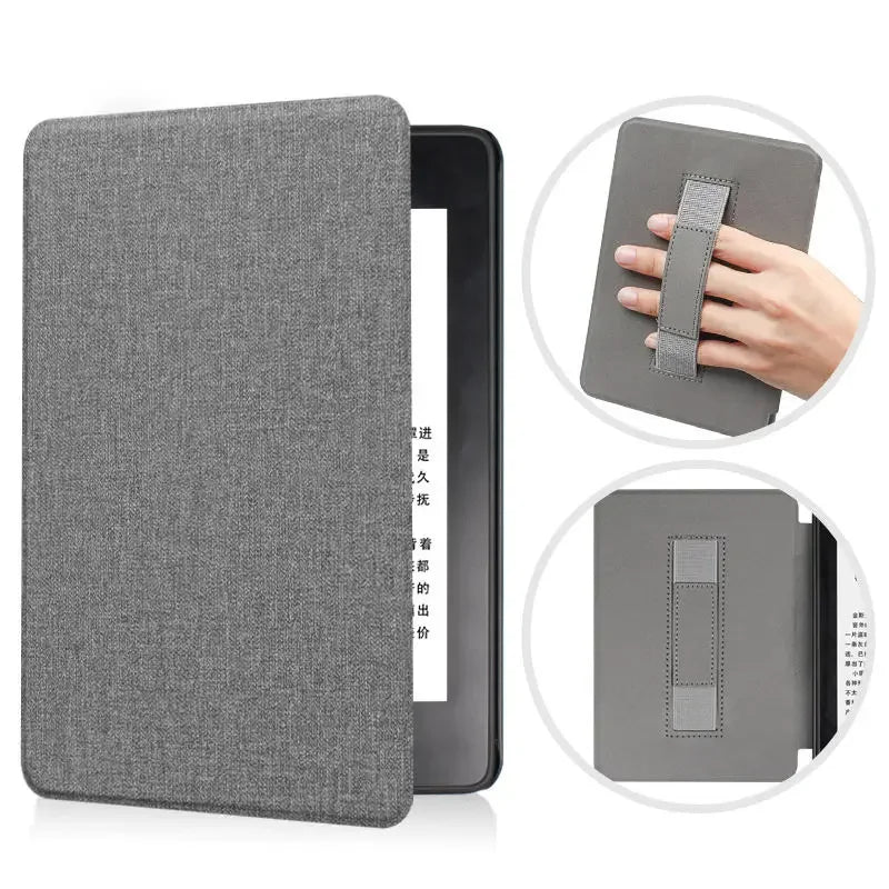 SA568B Leather Case for Kindle Paperwhite 12th Gen 2024 Signature Edition – 7-Inch Cover with Hand Strap & Auto Sleep