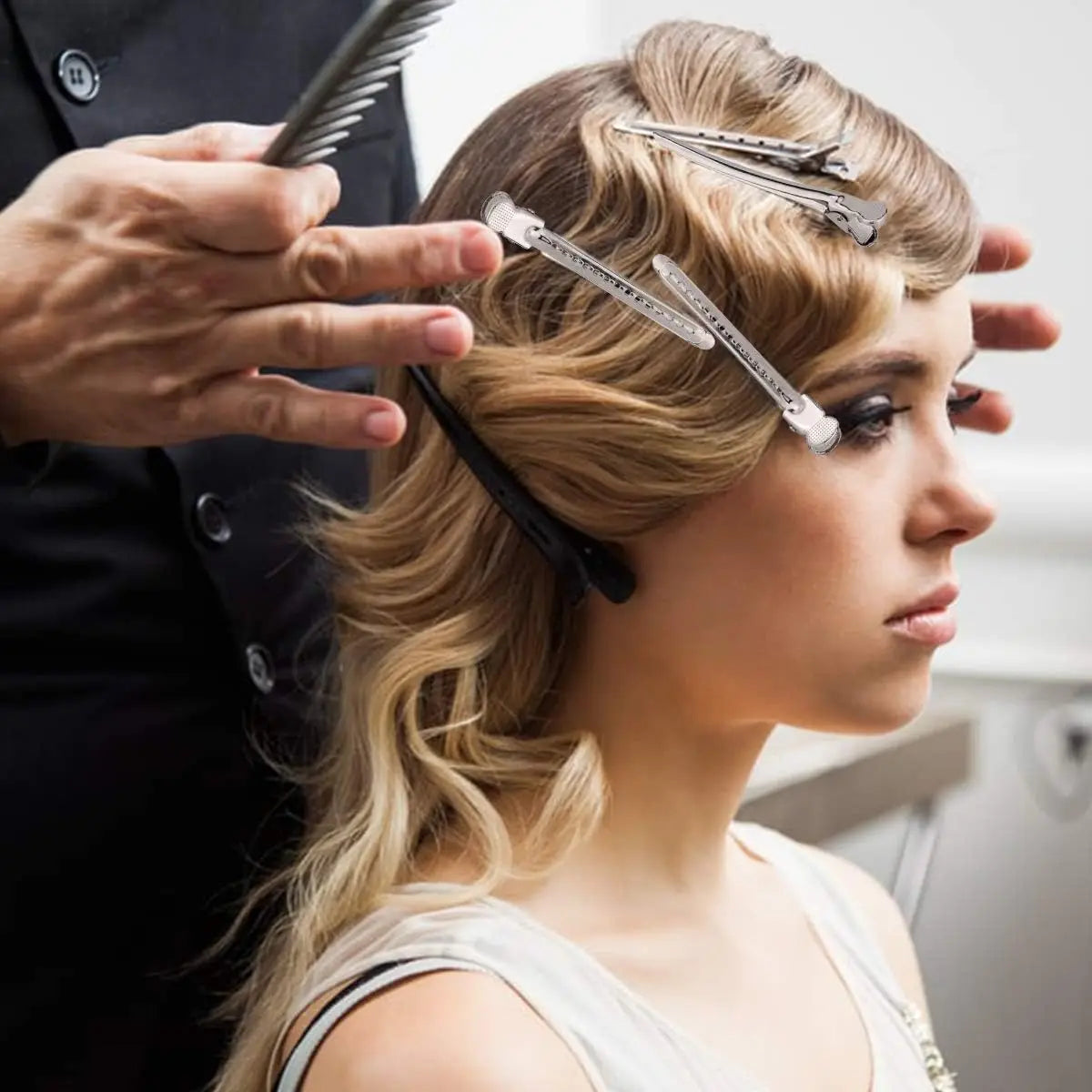 Metal Duckbill Hair Clips for Curly Hair – Hairpin Barrettes, Styling Clamps & Root Barrette Tools