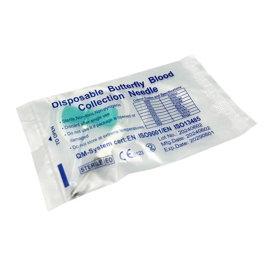 50pcs Disposable Butterfly Blood Collection Needles — Double Wing Type for Pets, Cats & Dogs, Animal Care Supplies