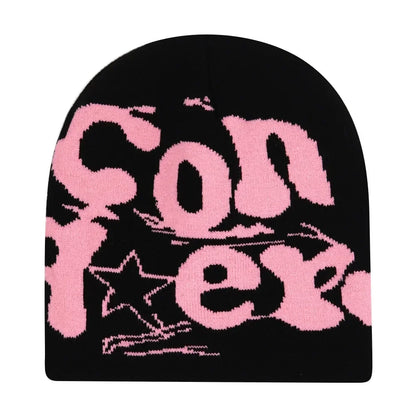 Y2K Letter Knitted Beanie Cap – Unisex Winter Autumn Warm Ski Skullcap, Hip Hop Streetwear Ear Cover Hat for Men & Women