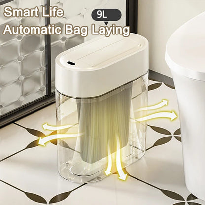 9L Smart Sensor Trash Can - Automatic Bagging Touchless Waste Bin with Lid for Kitchen & Home