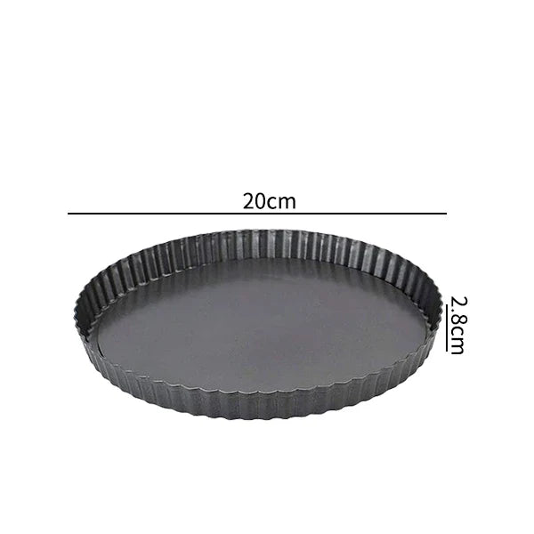 20–30cm Non-Stick Fluted Tart & Quiche Pan – Round Heavy-Duty Baking Mold with Removable Bottom for Pie, Pizza & Cake