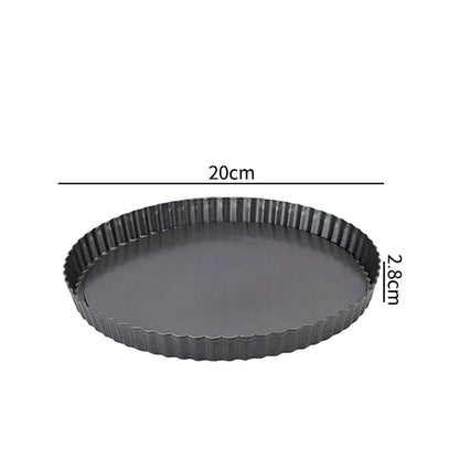 20–30cm Non-Stick Fluted Tart & Quiche Pan – Round Heavy-Duty Baking Mold with Removable Bottom for Pie, Pizza & Cake