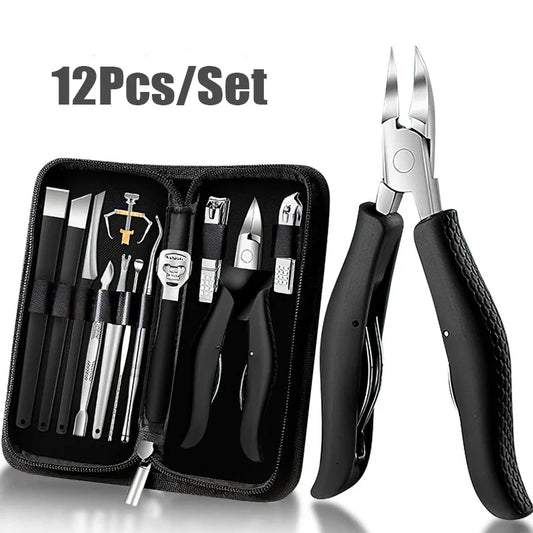 Nail Clipper Set for Ingrown Toenails — Paronychia Correction Nippers, Pedicure & Manicure Tools with Dead Skin Scissors