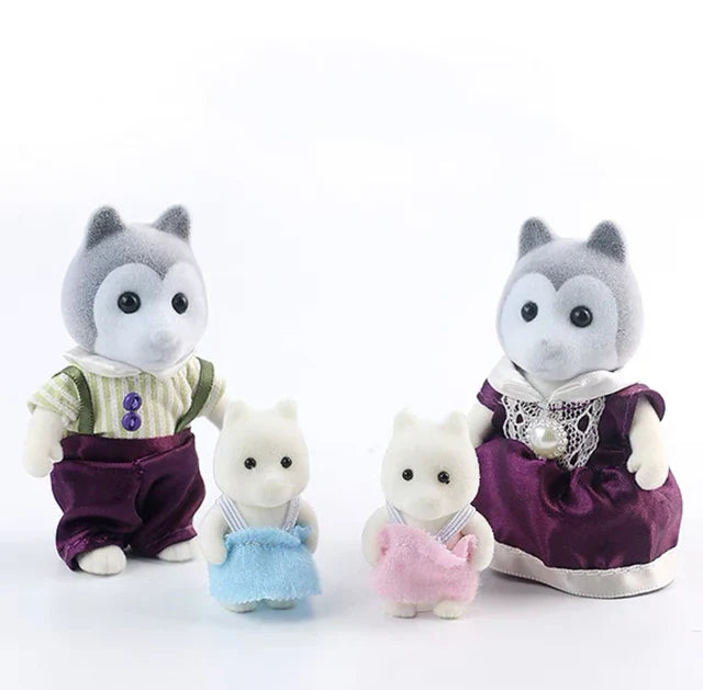 Simulation Forest Rabbit Family Playset – Mini DIY Rabbit & Bear Figure Toys for Kids Gifts