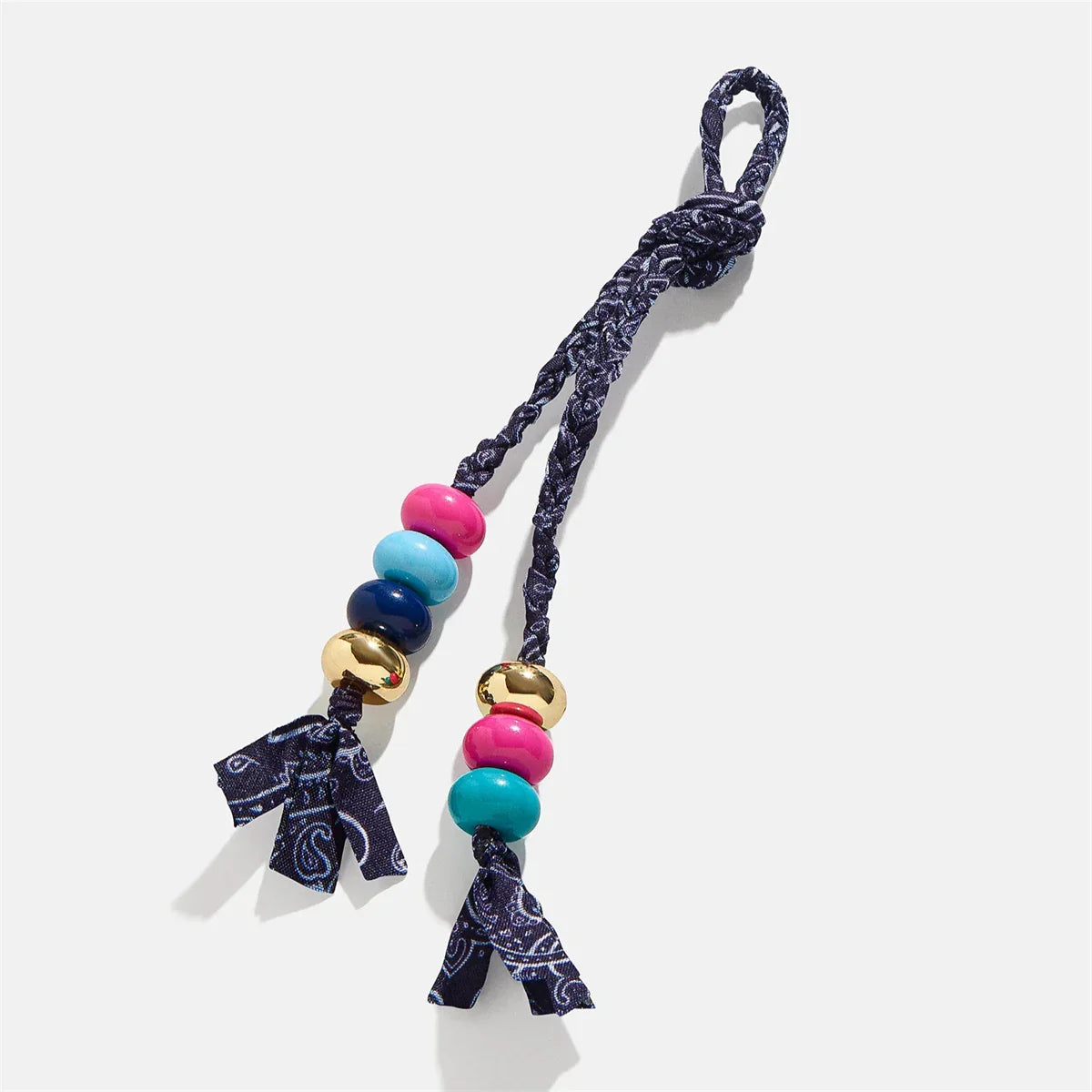 Colorful Bag Hanging Keychain – Hand-Woven Pendant with Beads, DIY Accessories, Internet-Famous Rope Charm