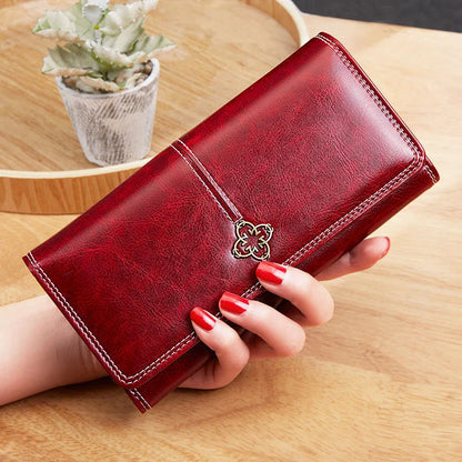 Women’s Leather Long Wallet – Luxury Fashion Purses & Card Holder, Money Bag Handbag for 2022