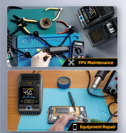 FNIRSI DWS-200 200W Power Soldering Iron Station | C210 C245 Handle for Electronic Welding & Rework