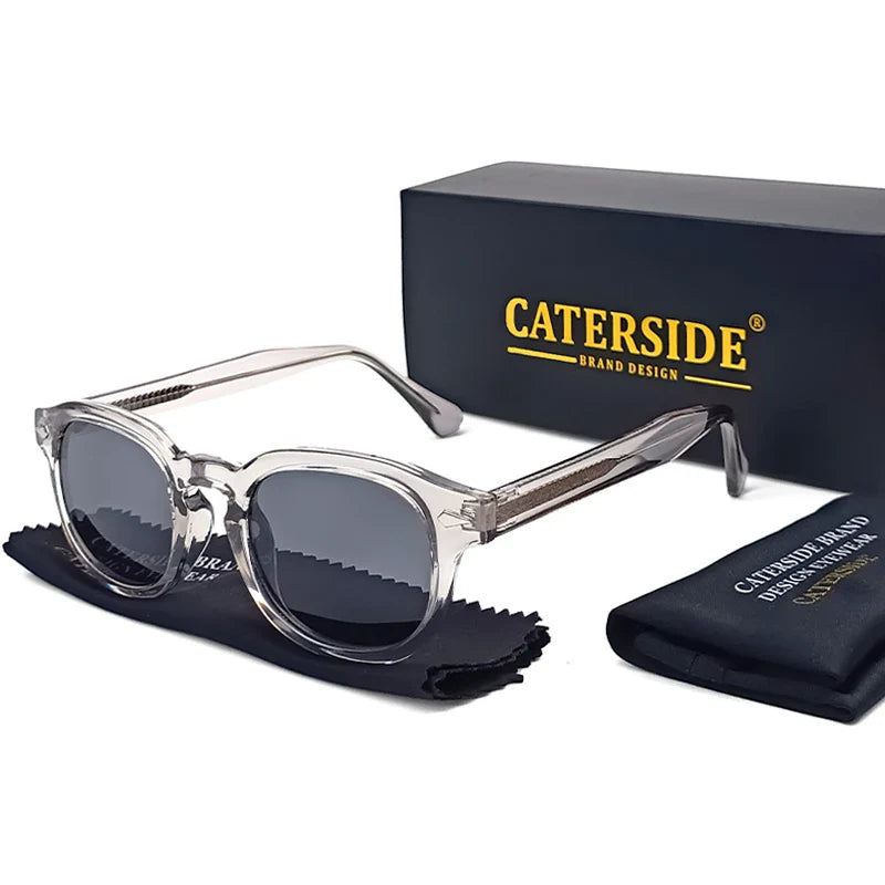 CATERSIDE Retro Round Sunglasses — Luxury Punk Pin Temple Shades for Men & Women, Sports, Leisure & Party UV400 Eyewear