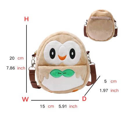 Pokémon Plush Backpack — Gengar, Mimikyu, Eevee, Snorlax, Charmander, Charizard, Mew, Rowlet Stuffed Toy Shoulder Bag for Kids & Gifts