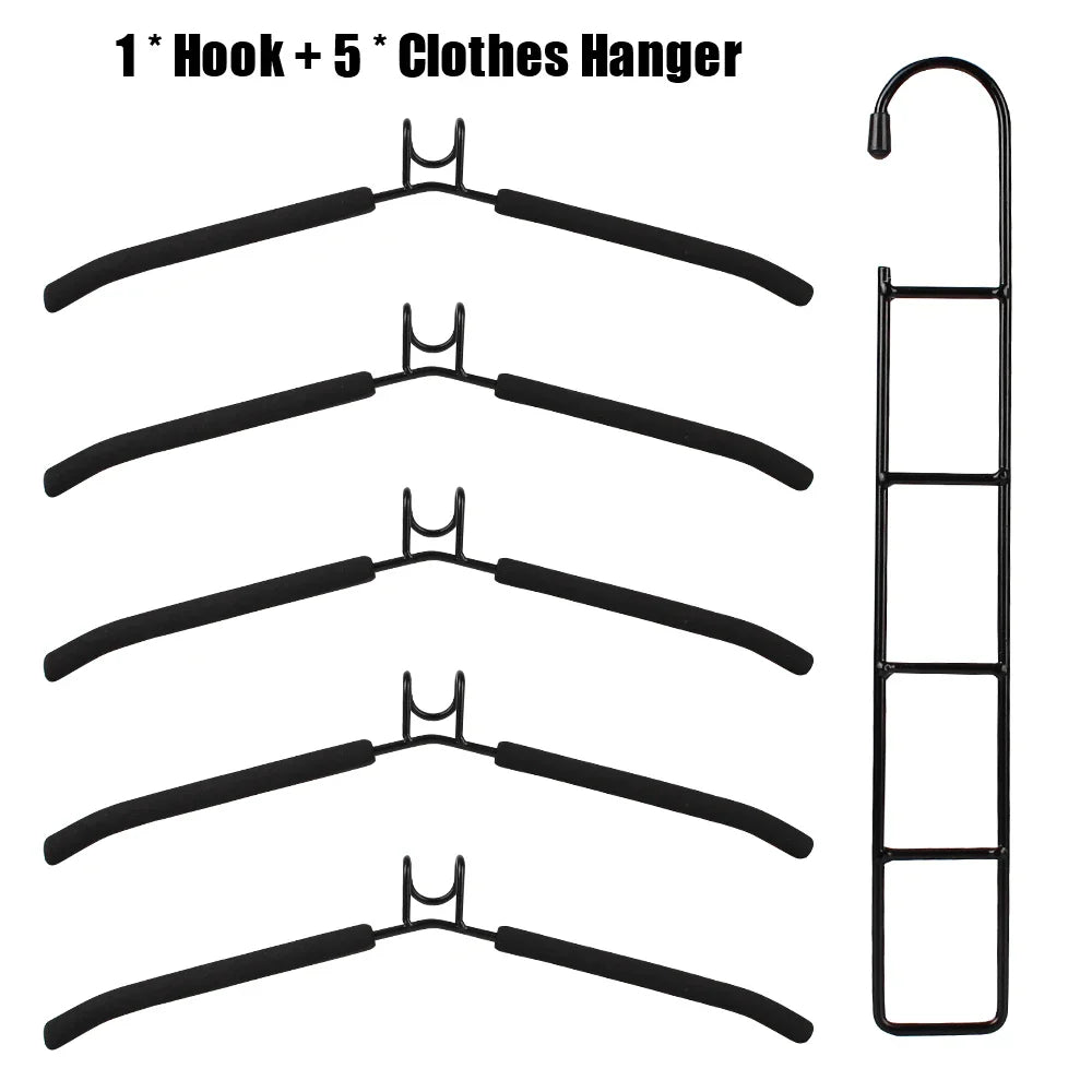 Wall-Mounted Clothes Drying Rack – 5-Layer Detachable Indoor Hanger for Space-Saving Home Storage
