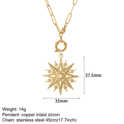 Heart Evil Blue Eye Sun Necklace – Cute Dog, Bee & Elephant Gold Pendant with Long Stainless Steel Chain for Women